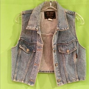 Cropped denim vest